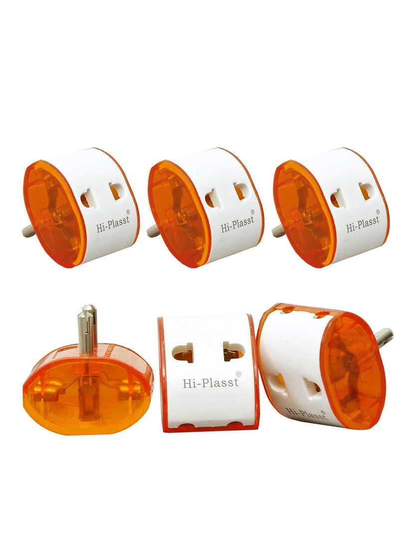 HI PLASST PINS N PLUGS HiPlasst 2Pin MultiPlug Adapter Socket Pack of 3 TypeD Indian Socket Multiplug for 2 Pin Plug Top Socket Connector for Diwali Lights US to India Converter Plug  - Image 1