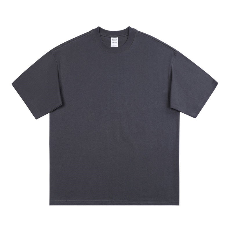 Xinjiang cotton 400g heavy long-staple cotton pure white cotton short-sleeved t-shirt summer round neck loose versatile undershirt - Image 2