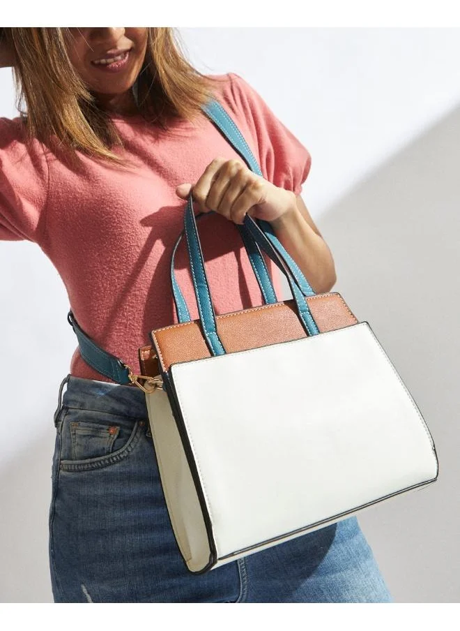 Chumbak Girl Boss Tote – White & Brown
