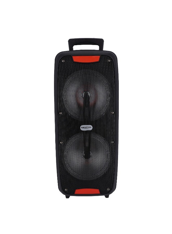 Krypton Portable Rechargeable Bluetooth Speaker KNMS5398 with Wireless Mic & Remote, 40000W PMPO, TWS Function, USB/TF/SD/AUX/FM, LED Display & Party Lights, Indoor & Outdoor Use – Black - Image 3