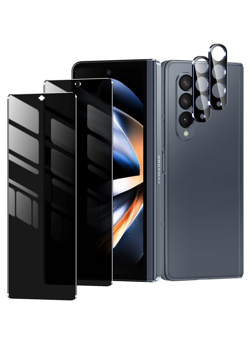 FARROBIZZ - [2+2Pack] for Samsung Galaxy Z Fold 4 Privacy Screen Protector and Tempered Glass Camera Lens Protector，Anti-Scratch, No Bubbles, Anti-Spy - Image 1