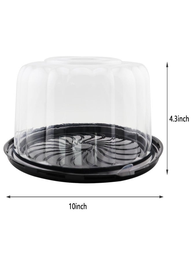 FEOOWV 5pcs Round Cake Carriers for Transport Plastic Disposable Cake Containers Carriers with Dome Lids and Cake Boards Clear Bundt Cake Boxes (10inch) - Image 2