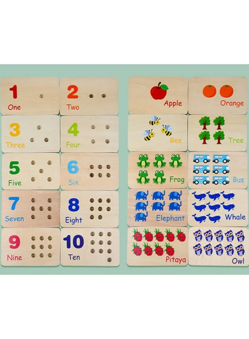 Oasisgalore Montessori Sensory Integration Early Education Math Learning Sticks for Children Color Cognitive Matching Board Wooden Stick Games Educational Toys  - Image 5
