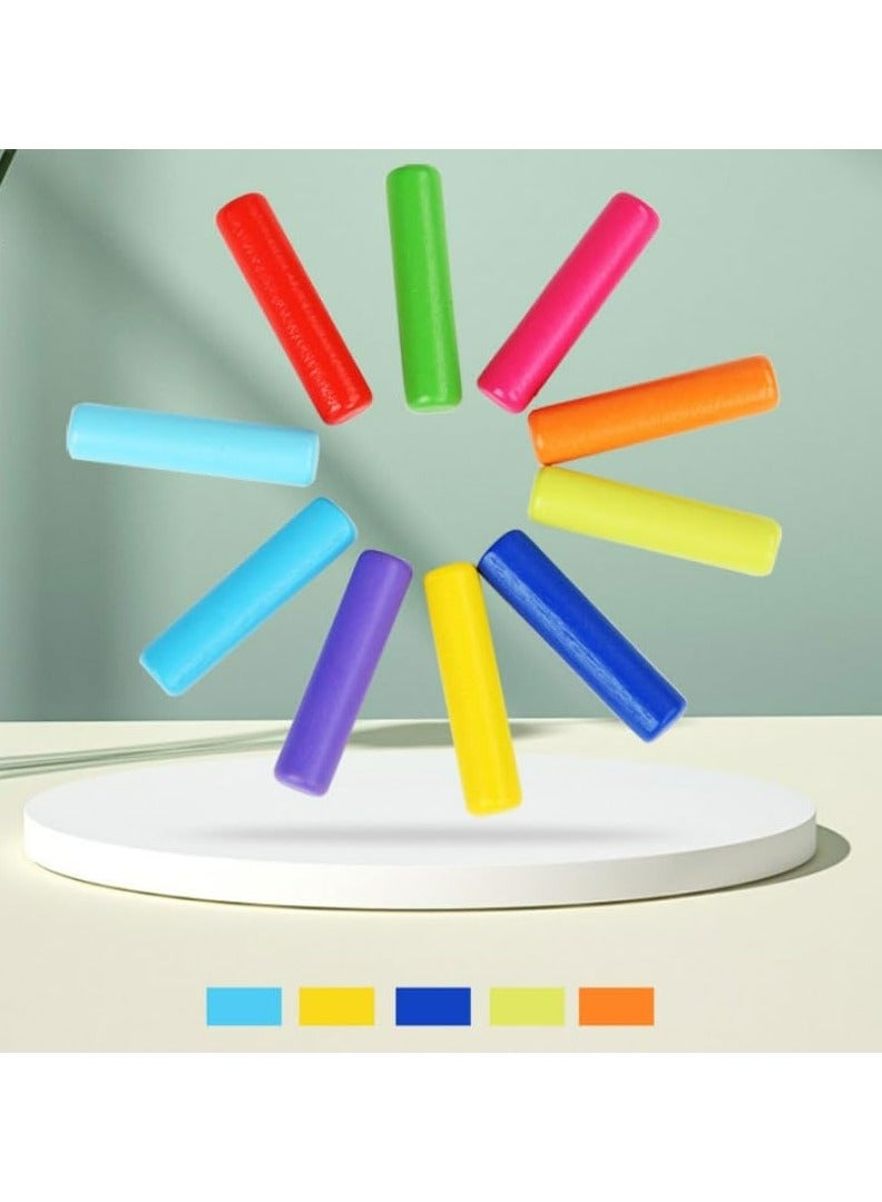 Oasisgalore Montessori Sensory Integration Early Education Math Learning Sticks for Children Color Cognitive Matching Board Wooden Stick Games Educational Toys  - Image 4
