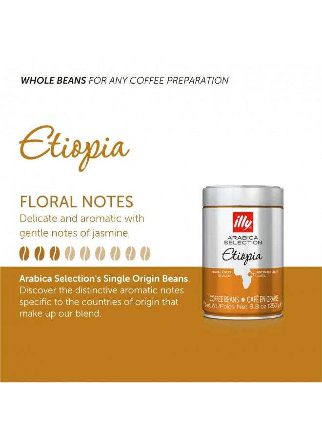 Illy Arabica Selections Ethiopia Whole Bean Coffee, 100% Arabica Bean Single Origin Coffee, Light Roast With Notes Of Jasmine, All-Natural, No Preservatives, 8.8 Ounce Can (Pack Of 1)  - Image 3