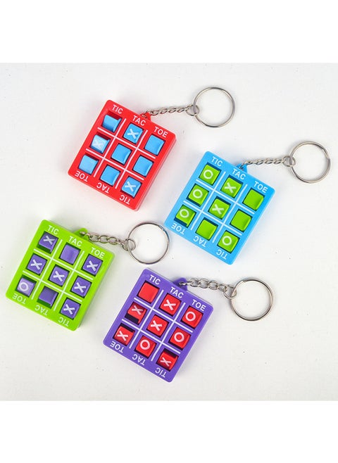 Children's Educational Keychain Tic-tac-toe Game Toy Xo Rotating Game Piece Pendant Gift Cross-border-Color:Red Shell, Blue Shell, Purple Shell, Green Shell 4 Colors Can Be Mixed-Specifications:4.5x5/10.5