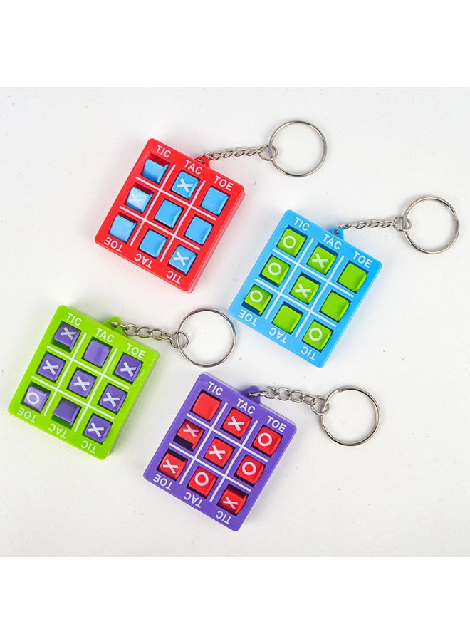 null - Children's Educational Keychain Tic-tac-toe Game Toy Xo Rotating Game Piece Pendant Gift Cross-border-Color:Red Shell, Blue Shell, Purple Shell, Green Shell 4 Colors Can Be Mixed-Specifications:4.5x5/10.5 - Image 1