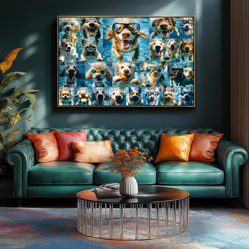 MINIWAN Underwater Dogs Jigsaw Puzzles 1000 Pieces for Adults Funny Cute Dogs Collage Puzzles for Adults 1000 Pieces with Letters on Back Hard Impossible Difficult Challenging Family Puzzle - Image 4
