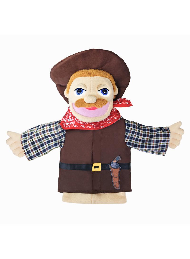 general 1 Pcs Cowboy Professional Figurine Role Playing Parent-Child Interaction Toy Family Companionship Plush Doll Figurine Toy Hand Puppet - Image 1