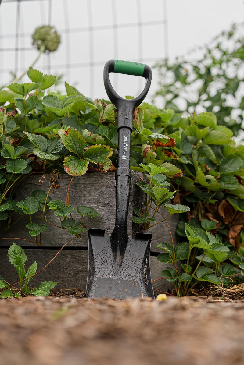 Hooyman Mini Transfer Shovel with Heavy Duty Carbon Steel Construction, Ergonomic No-Slip H-Grip Handles, D Handle, and Oversized Steps for Gardening, Land Management, Yardwork, Farming, and Outdoors - Image 2