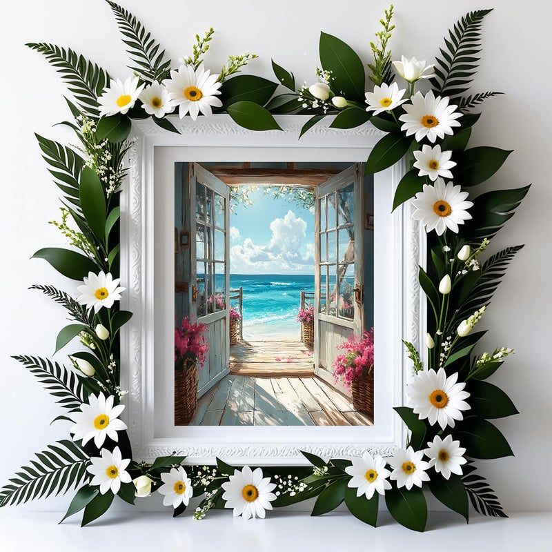 MBNTJHT DIY Scenery Paint by Numbers Kit for Adults on Canvas,Landscape Beach Digital Oil Painting Kit for Adults Beginner,Easy Scenery Acrylic Paint by Number Kits for Holiday Gifts 16X20 Inch. - Image 4