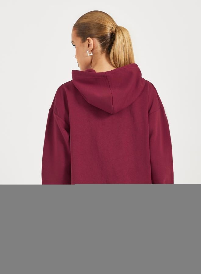 Styli Oversized Zip Through Longline Hoodie - Image 4