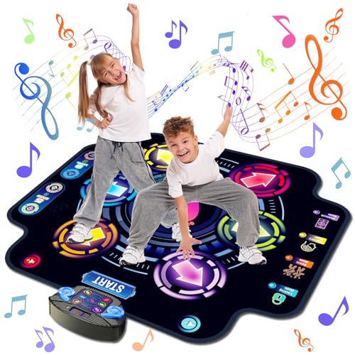KIZJORYA 【Upgraded】KIZJORYA Dance Mat for Kids, Electronic Light-up Dance Pad with Wireless Bluetooth 5 Speeds 9 Levels, Dancing Mat for Toddlers Music Game Dance Toy for Girls Boys 3 4 5 6 7 8 9 10+ Year Old - Image 1