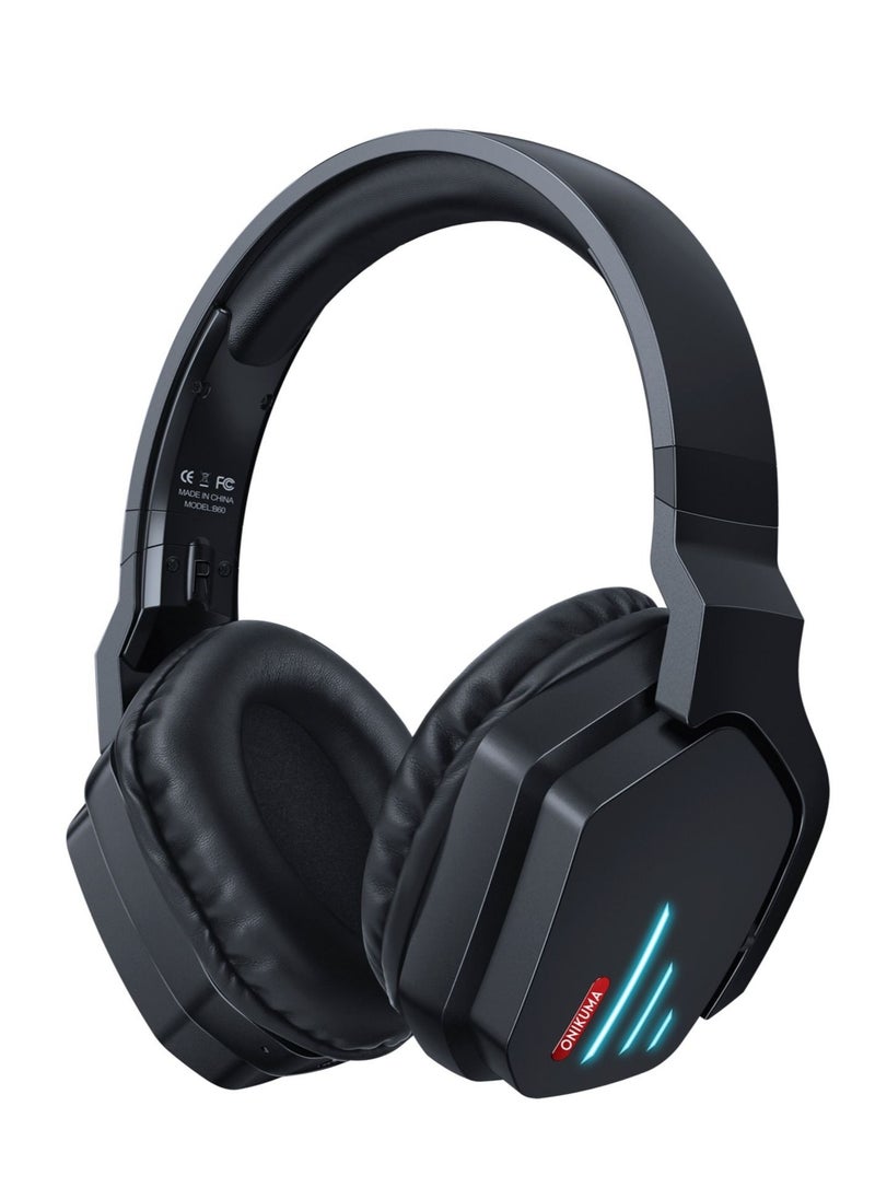 onikuma - Lightweight Over-Ear Bluetooth Wireless Headset - Compatible with Dolby Atmos Detachable Microphone, Works with PC, PS5, PS4, Xbox Series X|S, Xbox One - 18h Battery - Image 1