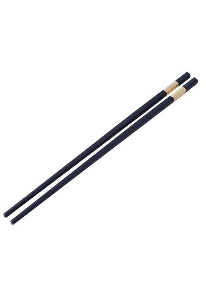 1 Pairs Reusable Chopsticks Dishwasher Safe for Food, BPA-Free, Gift, Smooth Touch, Black and Gold - Image 1