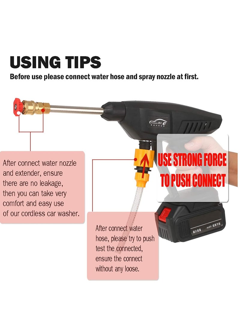 ELTRAZONE 24V Cordless Portable Washer Electric High Pressure Cleaner Machine 200W 30Bar Lithium Handheld Car Cleaning Device With Foam Generator Nozzle Water Pump - Image 4