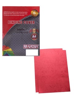 PARTNER 100-Piece Embossed A4 Binding Sheet Red 