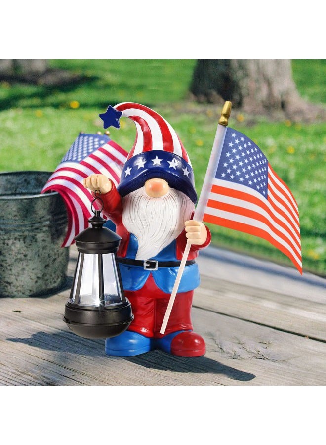 Nacome Garden Gnomes Statue for Yard Decorations - Outdoor Sculptures Patriotic Decor Memorial Day Decorations for 4 of July USA Independence Day Gift - Image 2