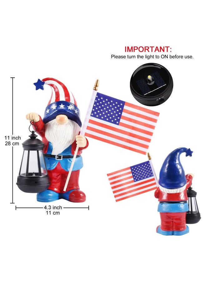 Nacome Garden Gnomes Statue for Yard Decorations - Outdoor Sculptures Patriotic Decor Memorial Day Decorations for 4 of July USA Independence Day Gift - Image 3