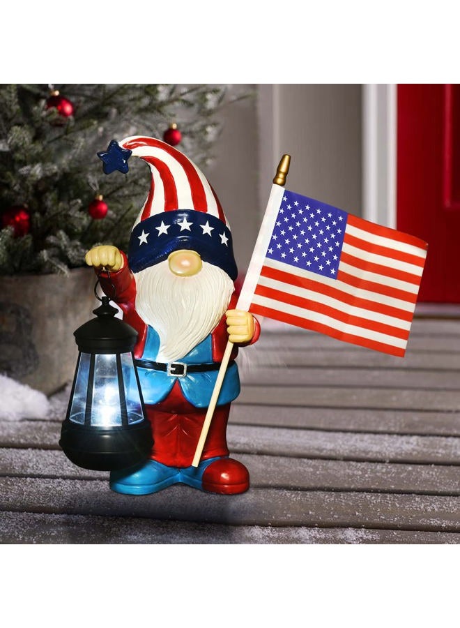 Nacome Garden Gnomes Statue for Yard Decorations - Outdoor Sculptures Patriotic Decor Memorial Day Decorations for 4 of July USA Independence Day Gift - Image 5