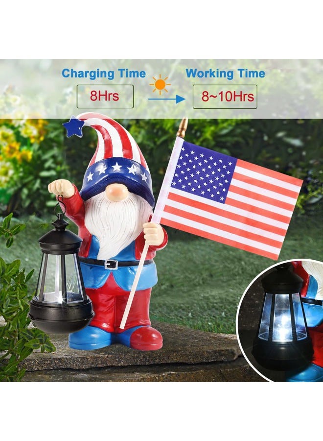 Nacome Garden Gnomes Statue for Yard Decorations - Outdoor Sculptures Patriotic Decor Memorial Day Decorations for 4 of July USA Independence Day Gift - Image 4