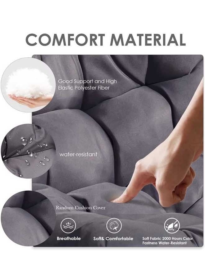 KUSTOMDECO كرسي بيض معلق مع قاعدة | كرسي هزاز من الروطان الداخلي والخارجي مع وسائد | كرسي مريح للحديقة، الفناء وغرفة المعيشة | أبيض - Image 4