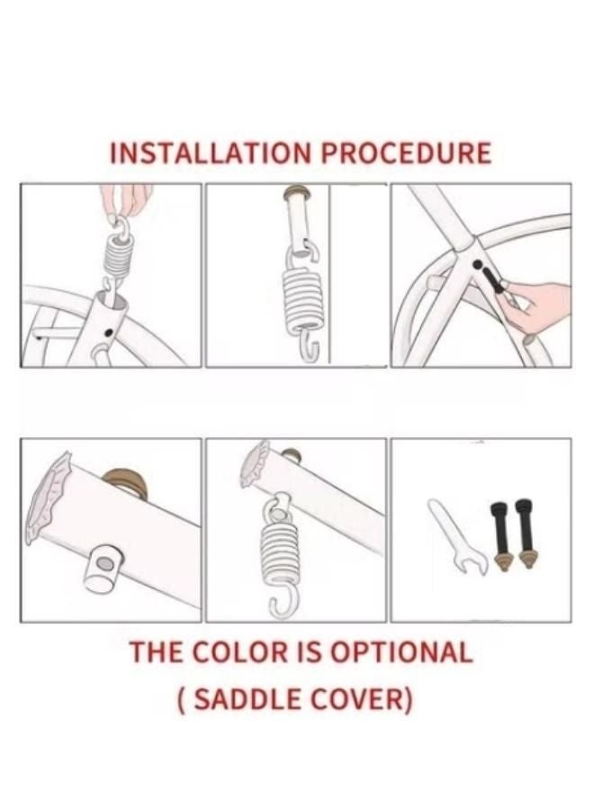 KUSTOMDECO كرسي بيض معلق مع قاعدة | كرسي هزاز من الروطان الداخلي والخارجي مع وسائد | كرسي مريح للحديقة، الفناء وغرفة المعيشة | أبيض - Image 2