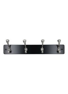 HONEYBEE 4-Hooks Durable Construction Elko Coat Rack Finely Black and Silver 45 x 9.5 x 8 cm  - Image 3