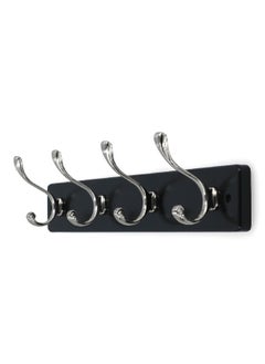 HONEYBEE 4-Hooks Durable Construction Elko Coat Rack Finely Black and Silver 45 x 9.5 x 8 cm  - Image 4