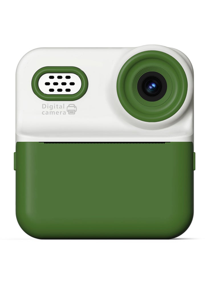 Generic P03 Instant Print Camera for Kids 1080P Digital Video Camcorder Dual Cameras with 3 Rolls Print Paper - Green - Image 1