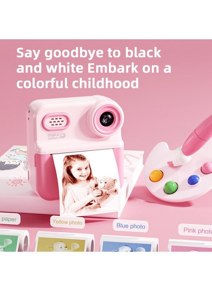 Generic P03 Instant Print Camera for Kids 1080P Digital Video Camcorder Dual Cameras with 3 Rolls Print Paper - Green - Image 2