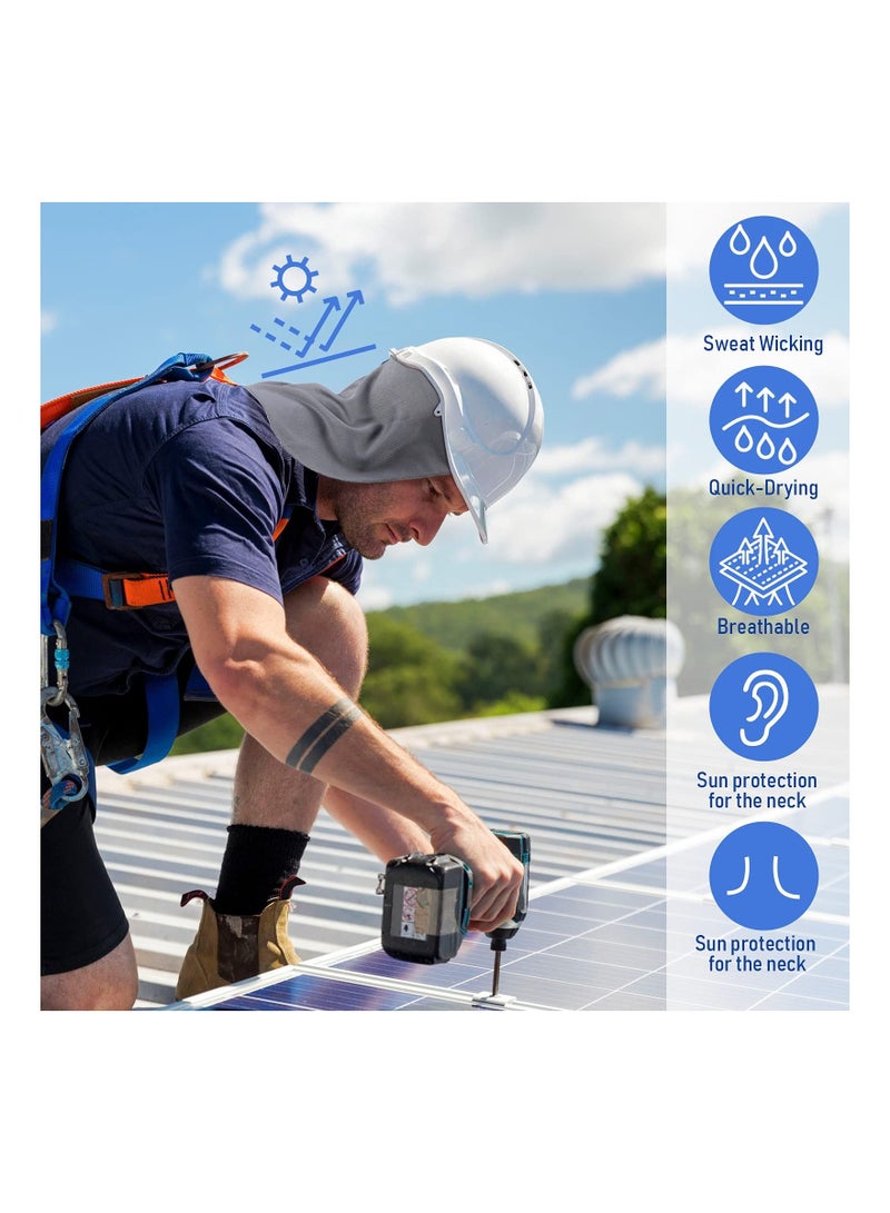 Hard Hat Helmet Liner, Neck Protector Cover, Cooling Sweat-absorbent and Breathable Skull Cap Elastic Sun Shade Cycling Running for Fishing Riding (3 Pcs) - Image 4