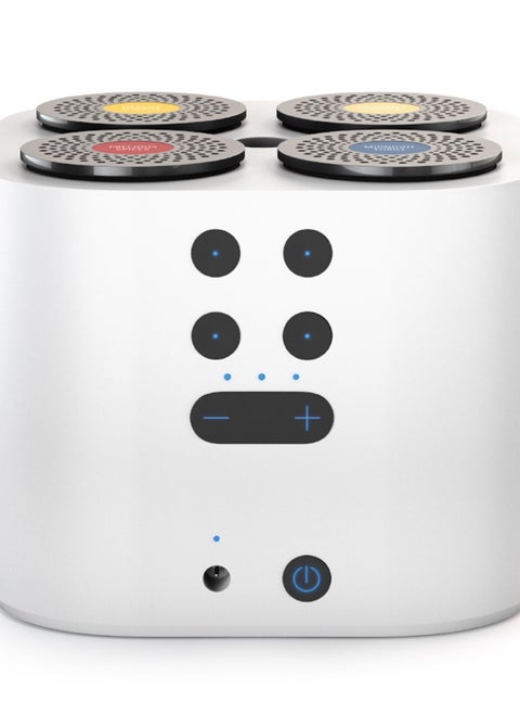 Smart Aroma Diffuser With Mobile App, Air Freshener For Home And Office, White With Rechargeable Battery, Includes 4 Scent Capsules