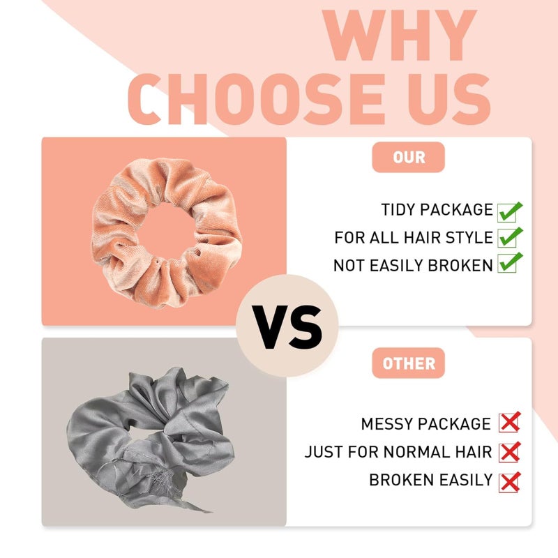 Whaline 12 Pack Hair Scrunchies Premium Velvet Scrunchy Elastic Hair Bands for Girls, Women Hair Accessories (12 Colors) - Image 3