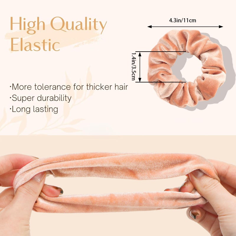 Whaline 12 Pack Hair Scrunchies Premium Velvet Scrunchy Elastic Hair Bands for Girls, Women Hair Accessories (12 Colors) - Image 4