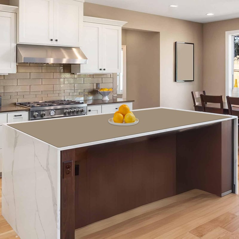 472x236120cmx60cm Large Silicone Mat for Kitchen Counter NonSlip Heat Resistant Countertop Protector Waterproof Multipurpose Mat for Kitchen Island Light Brown