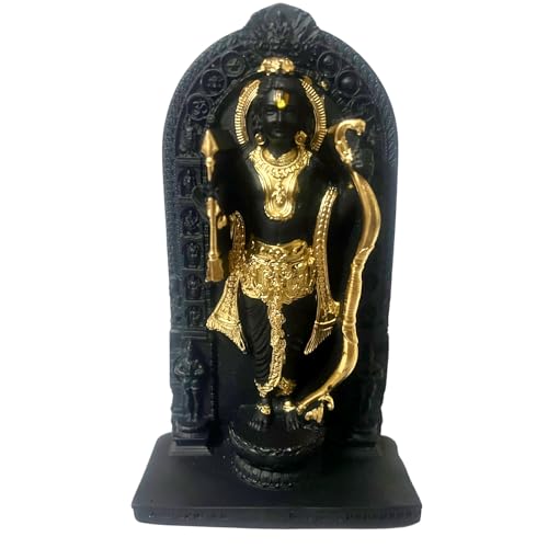 GJ Lord Ram Lalla Idol Figurine Statue for Home, Offic, Shop & Car Decor, Standard Size, Black, Hindu Deity - Image 4