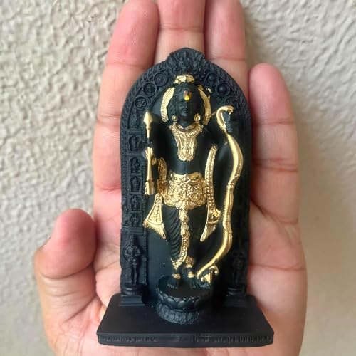 GJ Lord Ram Lalla Idol Figurine Statue for Home, Offic, Shop & Car Decor, Standard Size, Black, Hindu Deity - Image 2