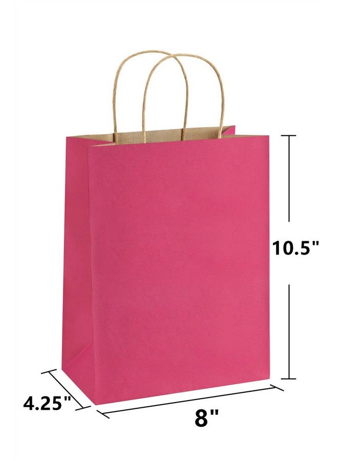 BagDream Hot Pink Gift Bags 8x4.25x10.5 100Pcs Paper Bags, Paper Gift Bags with Handles, Paper Shopping Bags Kraft Bags Party Bags Retail Merchandise Bags - Image 2