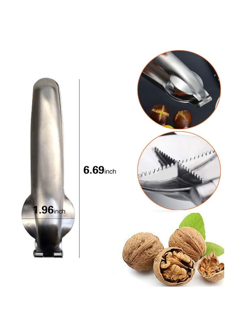 1 Pack Nutcracker Chestnut Clip,304 Stainless Steel Nut er Sheller Walnut Pliers, Kitchen Tools Multifunctional Chestnut Opener Nut Walnut, Stainless Steel Dried Fruit Opener for Kitchen