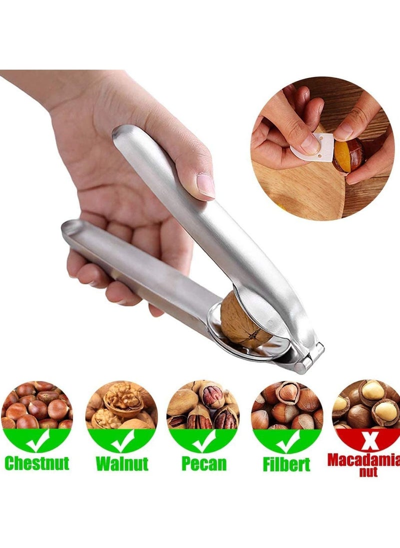 1 Pack Nutcracker Chestnut Clip,304 Stainless Steel Nut er Sheller Walnut Pliers, Kitchen Tools Multifunctional Chestnut Opener Nut Walnut, Stainless Steel Dried Fruit Opener for Kitchen