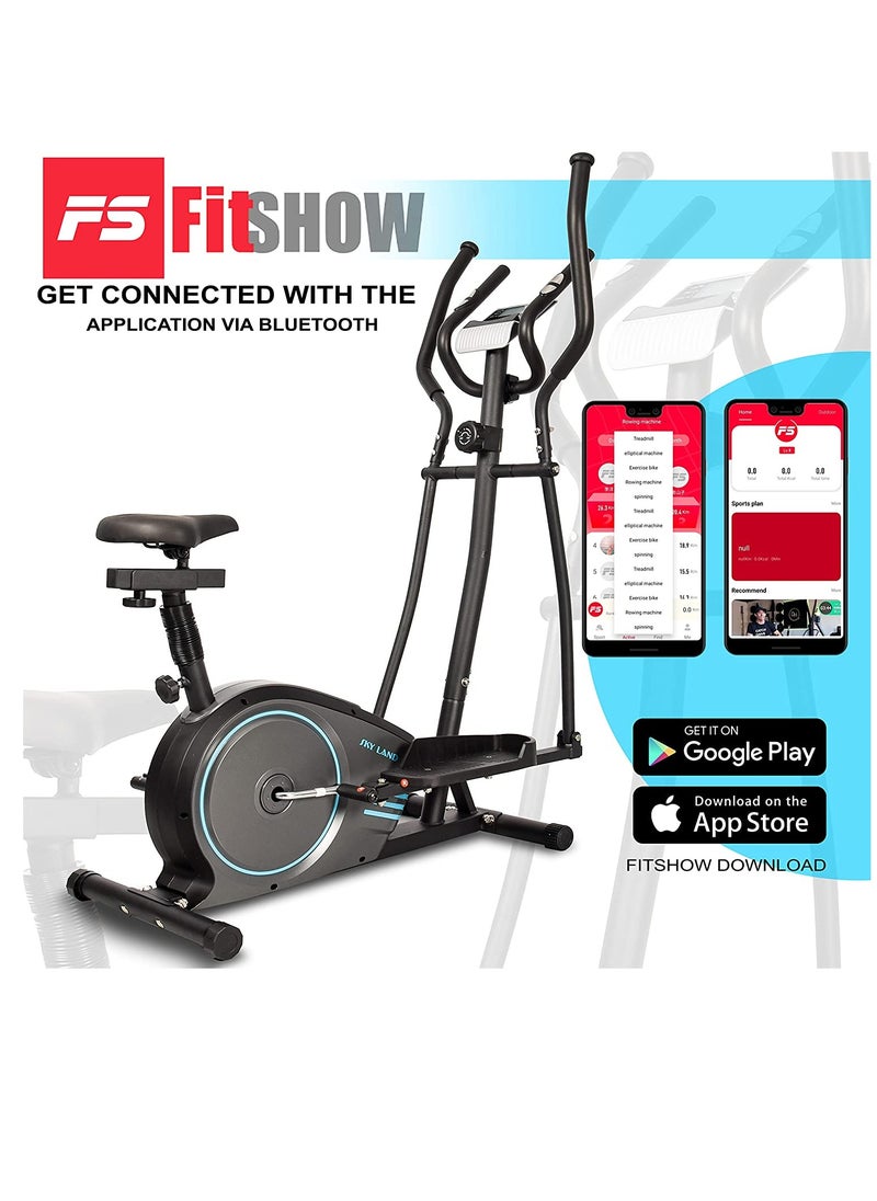 Sky Land - 2-in-1 Elliptical Machine & Exercise Bike | Magnetic Cross Trainer with 8-Level Resistance, Bluetooth & LCD Display for Full-Body Home Cardio Workouts, EM-1563 - Image 1