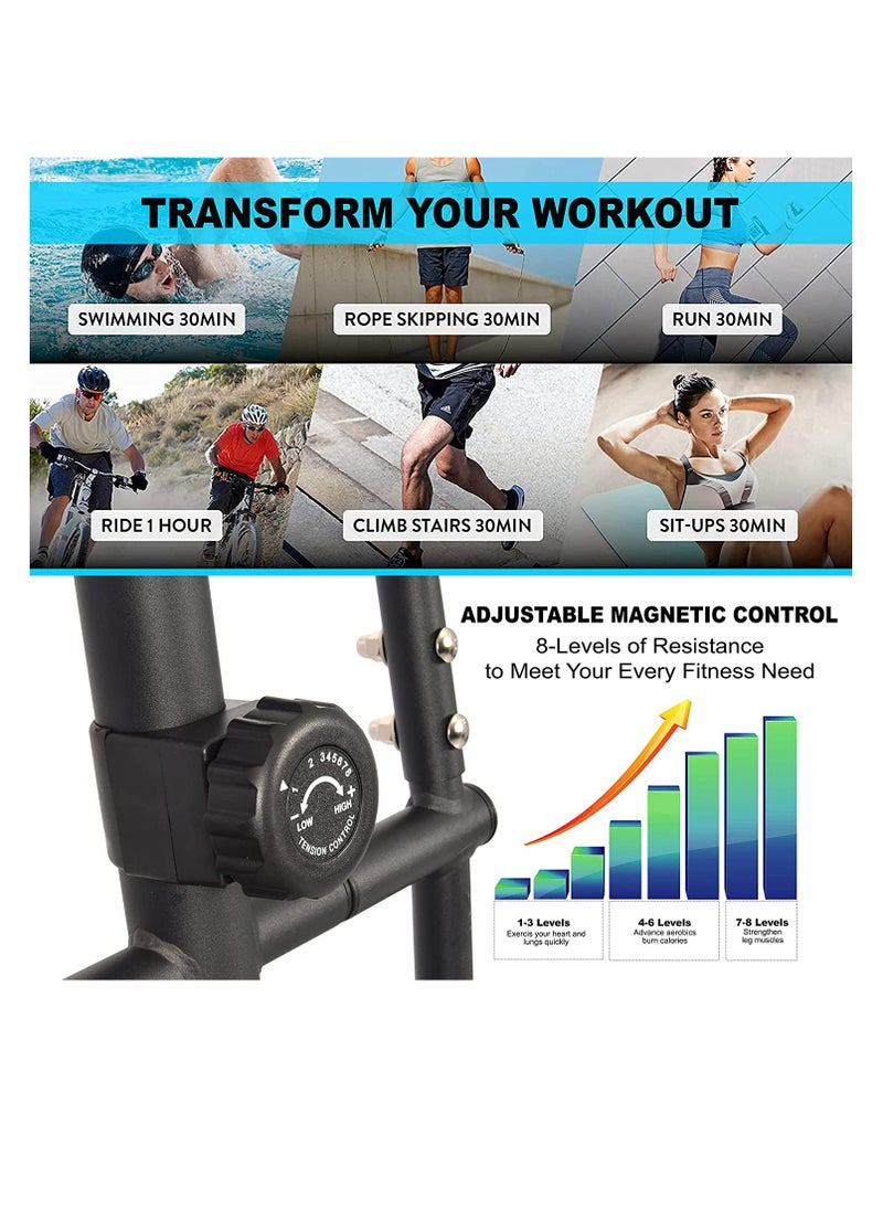 Sky Land - 2-in-1 Elliptical Machine & Exercise Bike | Magnetic Cross Trainer with 8-Level Resistance, Bluetooth & LCD Display for Full-Body Home Cardio Workouts, EM-1563 - Image 1