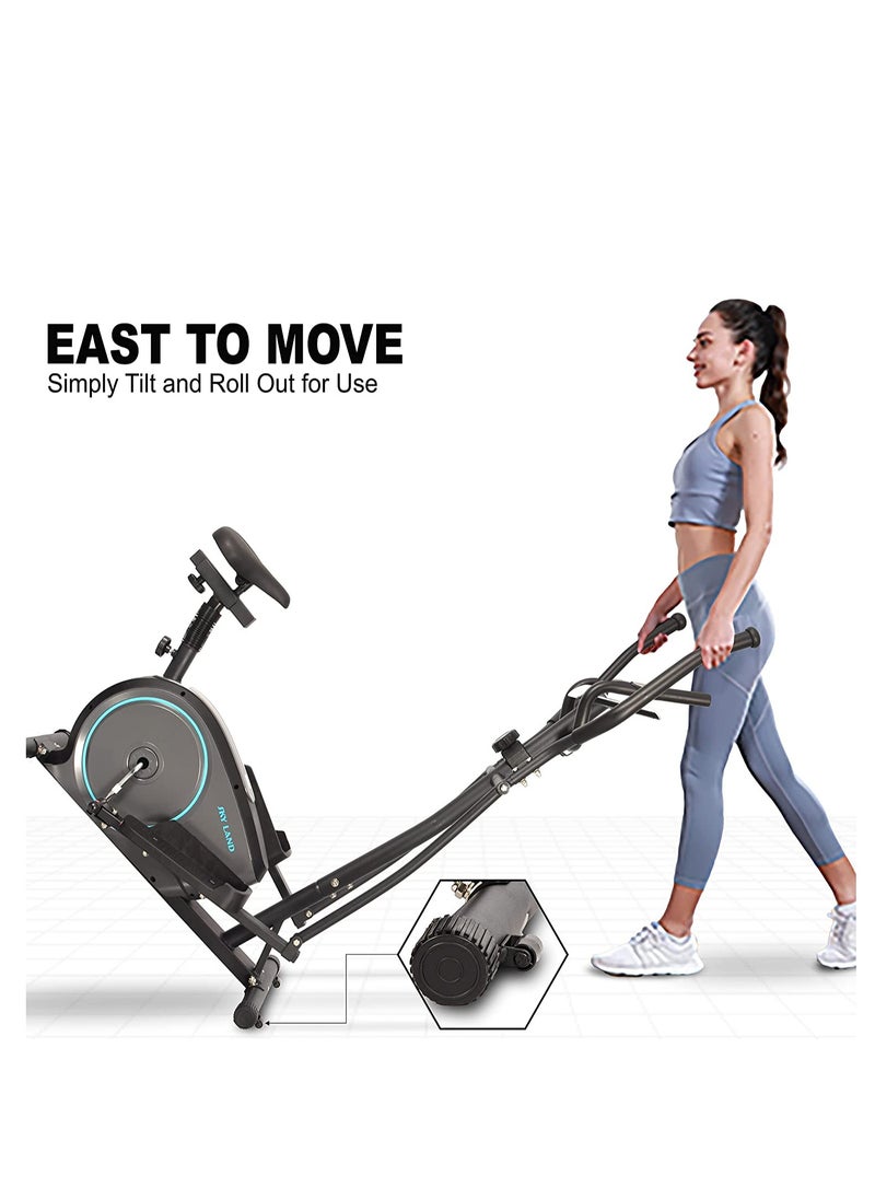 Sky Land - 2-in-1 Elliptical Machine & Exercise Bike | Magnetic Cross Trainer with 8-Level Resistance, Bluetooth & LCD Display for Full-Body Home Cardio Workouts, EM-1563 - Image 1