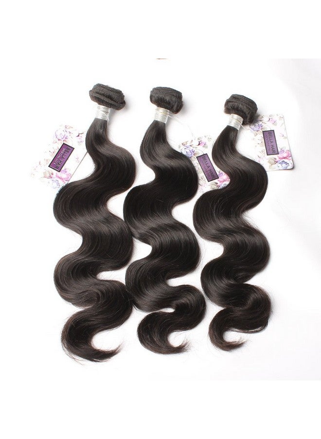 Bella Hair 100% Virgin Peruvian Body Wave Remy Hair Weave 3 Bundles Hair Extensions 100G/Pc 8Inch Natural Black Color - Image 1
