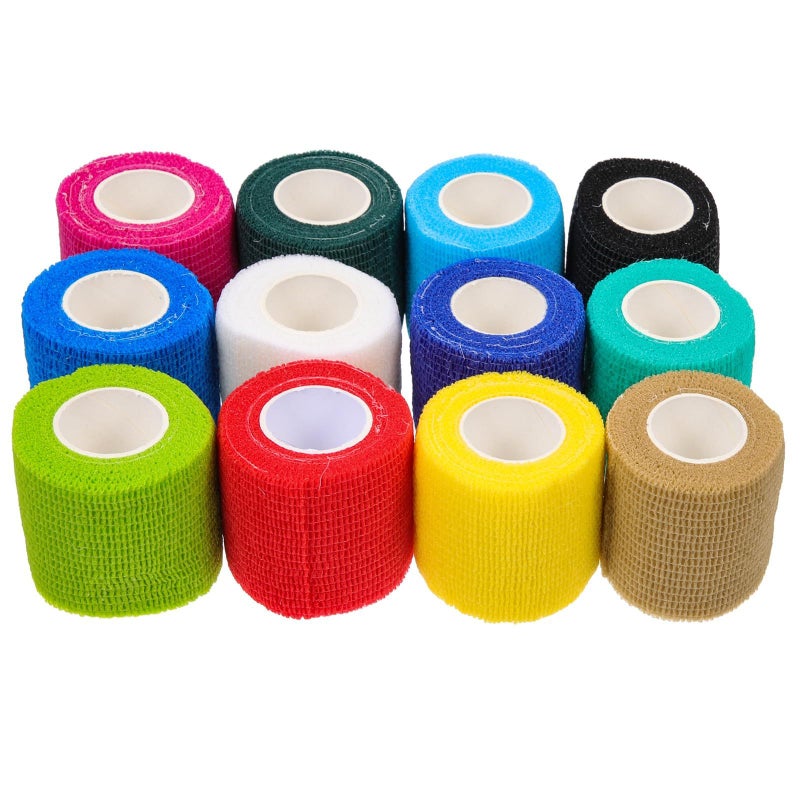 Self Adhesive Cohesive Bandage 5cm X 4.5m 12 Rolls Waterproof Breathable For Pets - Image 2