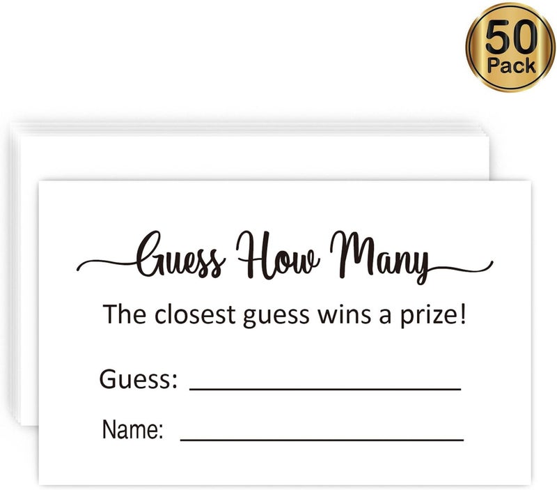 KONKAVA Guess How Many Game Cards, (50 Cards) Baby Shower Game Cards (Minimalist) 3.5" x 2" - Image 3