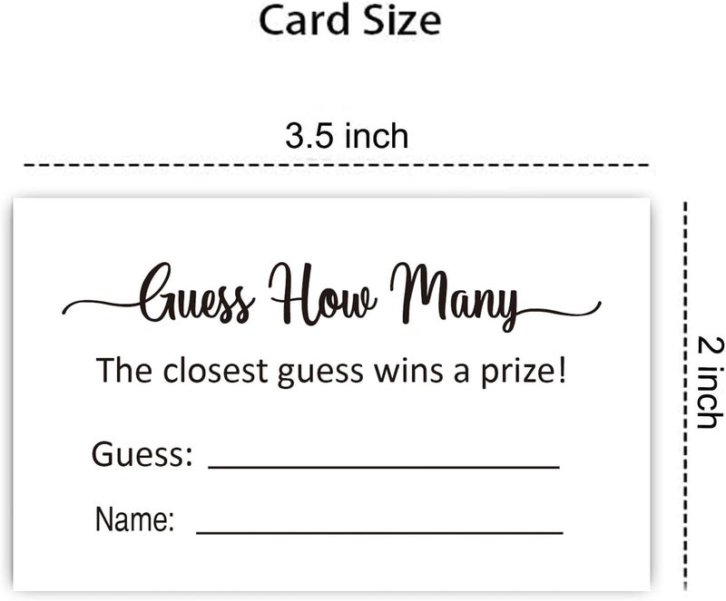 KONKAVA Guess How Many Game Cards, (50 Cards) Baby Shower Game Cards (Minimalist) 3.5" x 2" - Image 2