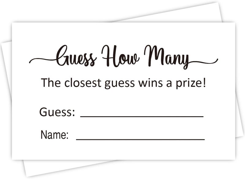 KONKAVA Guess How Many Game Cards, (50 Cards) Baby Shower Game Cards (Minimalist) 3.5" x 2" - Image 1