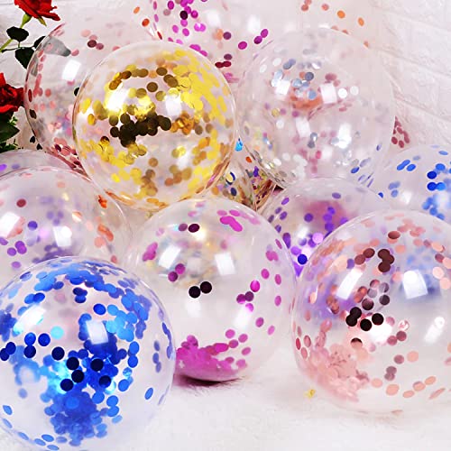 AMFIN® (Pack of 10) Multicolor Confetti Balloons with Matching Ribbion/Confetti Balloons for Decoration/Multicolor Balloons for Birthday Decoration/Confetti Balloons for Cake - Multicolor - Image 5